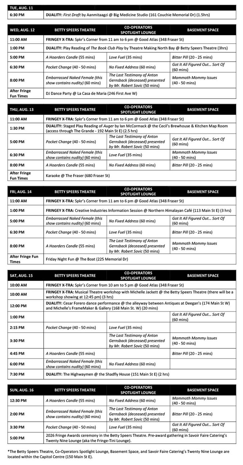 This is a jpg version of the 2026 festival schedule. By clicking the button below the image, you can download a pdf copy of the schedule.